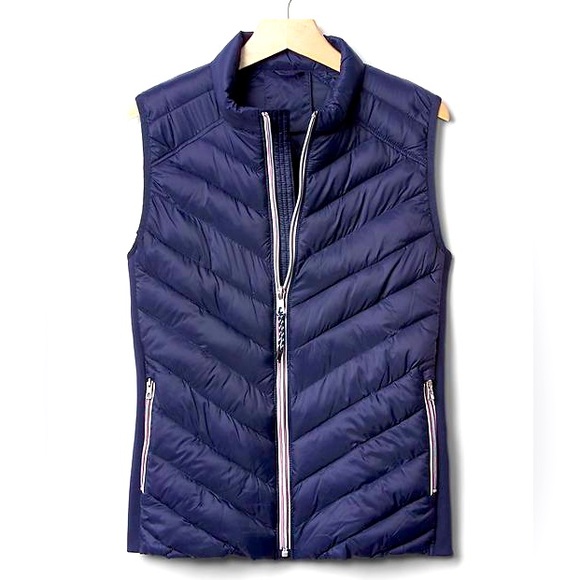 GAP Navy Blue Primaloft Puffer Elastic Vest size Small - Picture 2 of 12